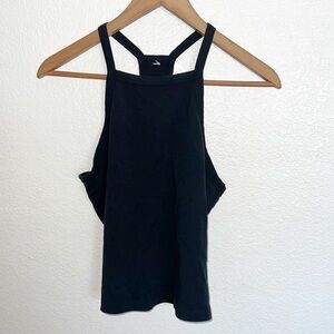 Fabletics Black Racerback Basic Active Lightweight Staple Piece Tank Top